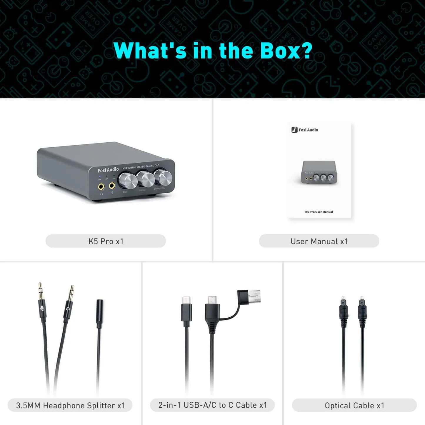 Fosi Audio K5 PRO - Conținut Pachet