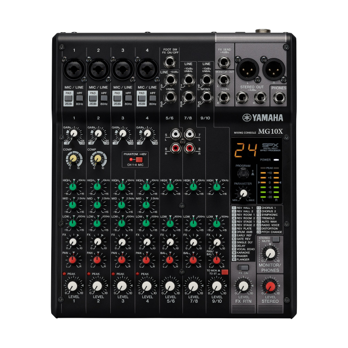 Yamaha MG10X mixer analogic compact 10 canale, 4 intrări Mic, 24 efecte SPX [3]