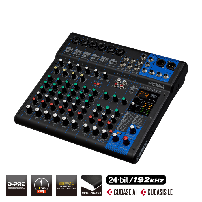 Yamaha MG12XUK mixer analogic compact 12 canale, USB 192kHz, 24 efecte SPX [2]