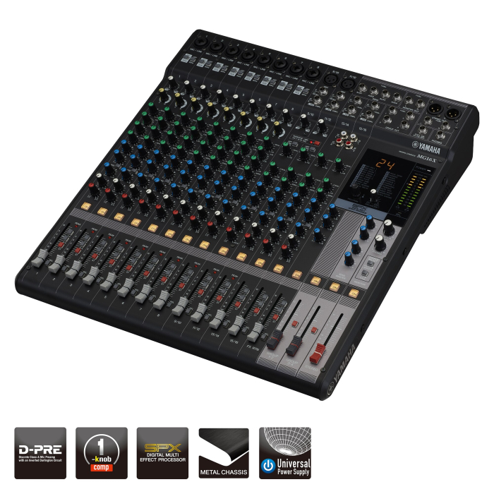 Yamaha MG16X mixer analogic 16 canale, 10 intrări Mic, 24 efecte SPX, 4 AUX [2]