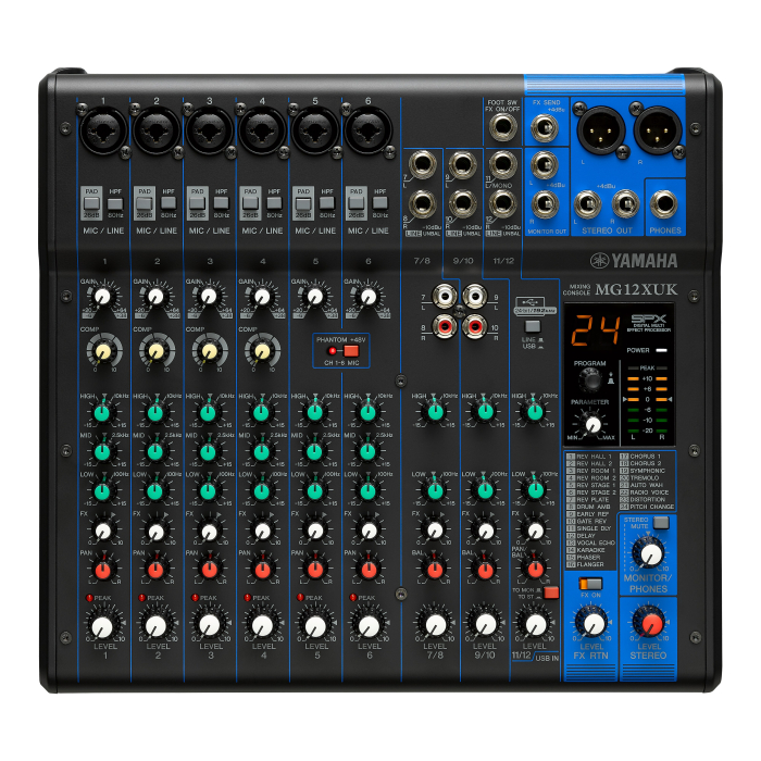 Yamaha MG12XUK mixer analogic compact 12 canale, USB 192kHz, 24 efecte SPX [3]