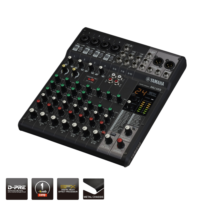 Yamaha MG10X mixer analogic compact 10 canale, 4 intrări Mic, 24 efecte SPX [2]