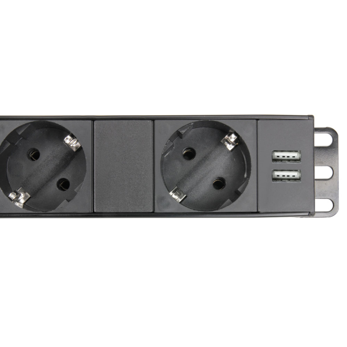 Adam Hall 87470 USB distribuitor alimentare 4 Schuko + 2 USB-A, 16A, 2m [4]