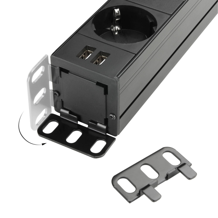 Adam Hall 87470 USB distribuitor alimentare 4 Schuko + 2 USB-A, 16A, 2m [2]