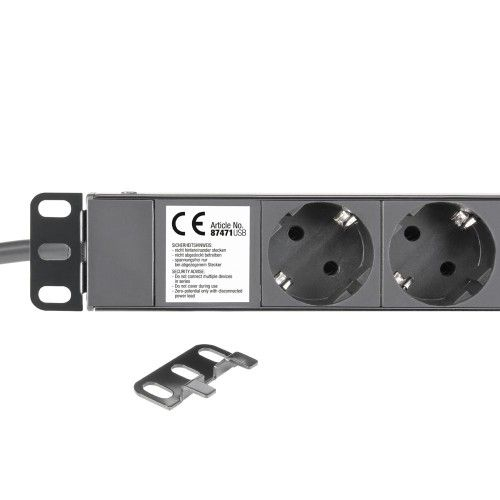 Adam Hall RACK PDU 8S USB distribuitor alimentare rack 19” 1U, 8 Schuko + 2 USB-A [4]
