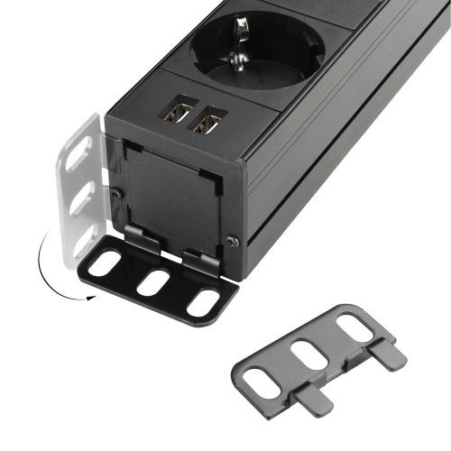 Adam Hall RACK PDU 8S USB distribuitor alimentare rack 19” 1U, 8 Schuko + 2 USB-A [3]