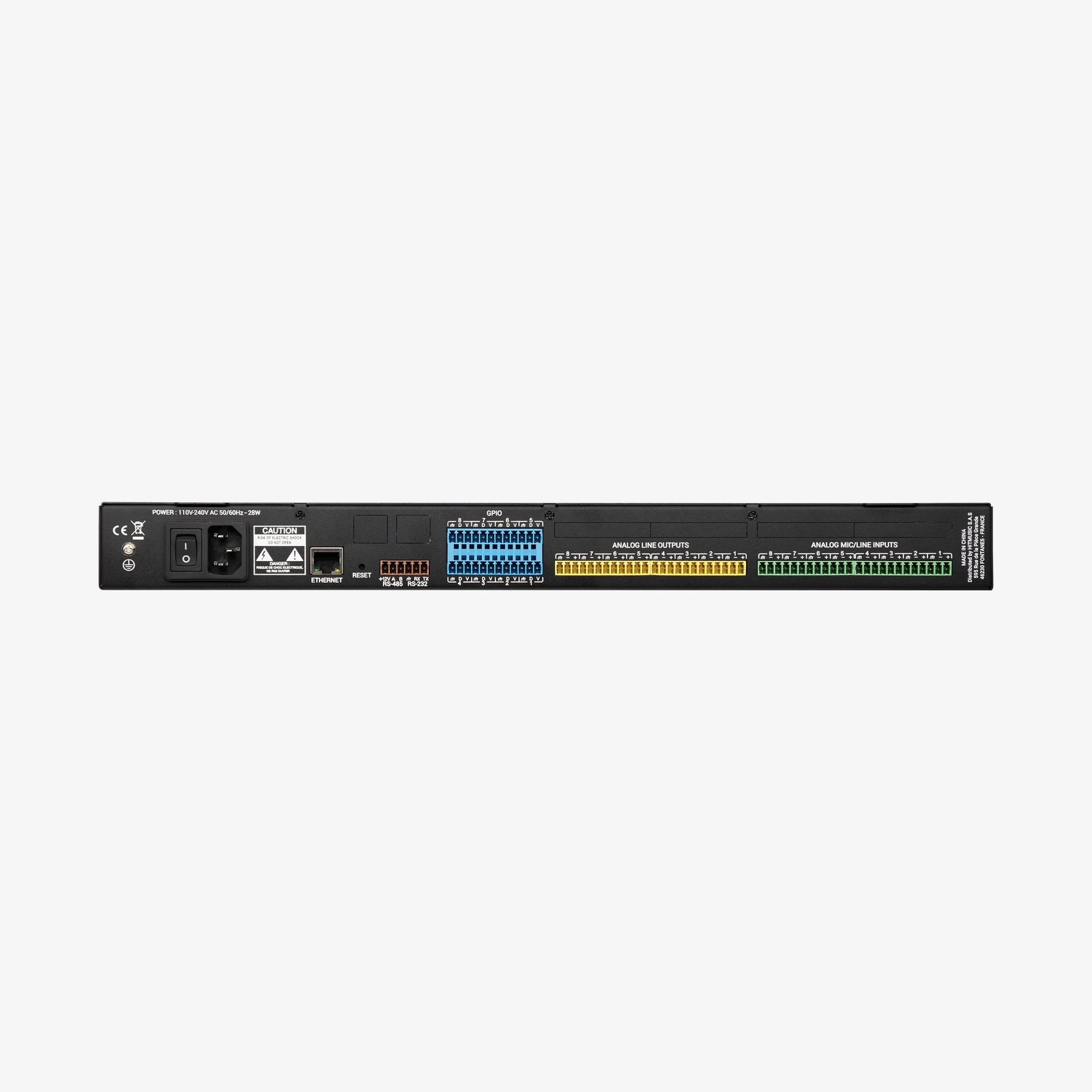 Audiophony Ami08 matrice audio digitală 8x8 cu DSP, 8 GPIO, USB, rack 19” 1U [2]