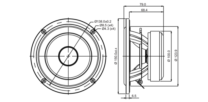 B Acoustics SB15MFC30-4 difuzor midwoofer 5” polipropilenă, 4Ω [2]