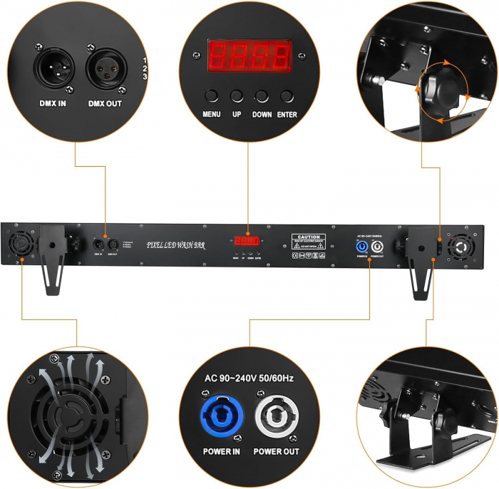Bara LED 18 x 10W RGBWA+UV cu pixel control [7]