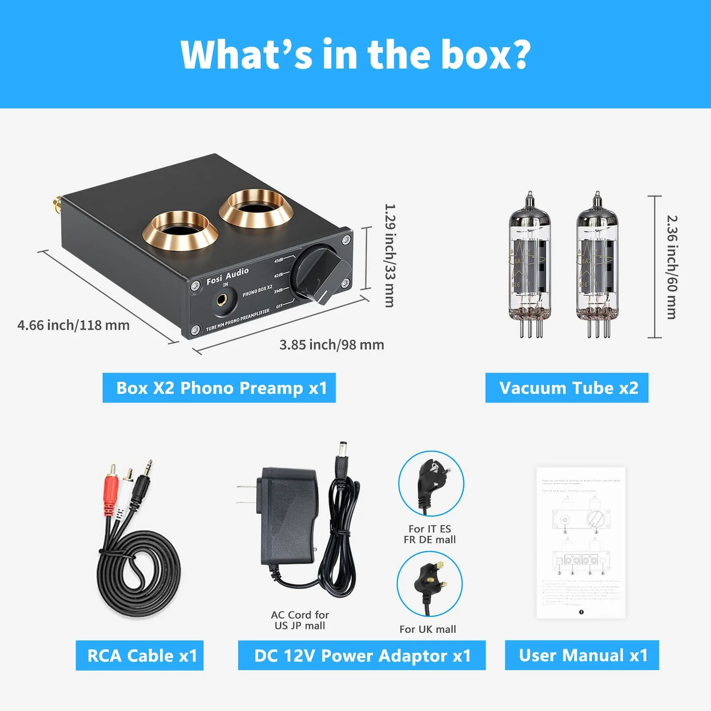 Fosi Audio Box X2 Preamplificator pentru Pick-up cu doza MM [7]