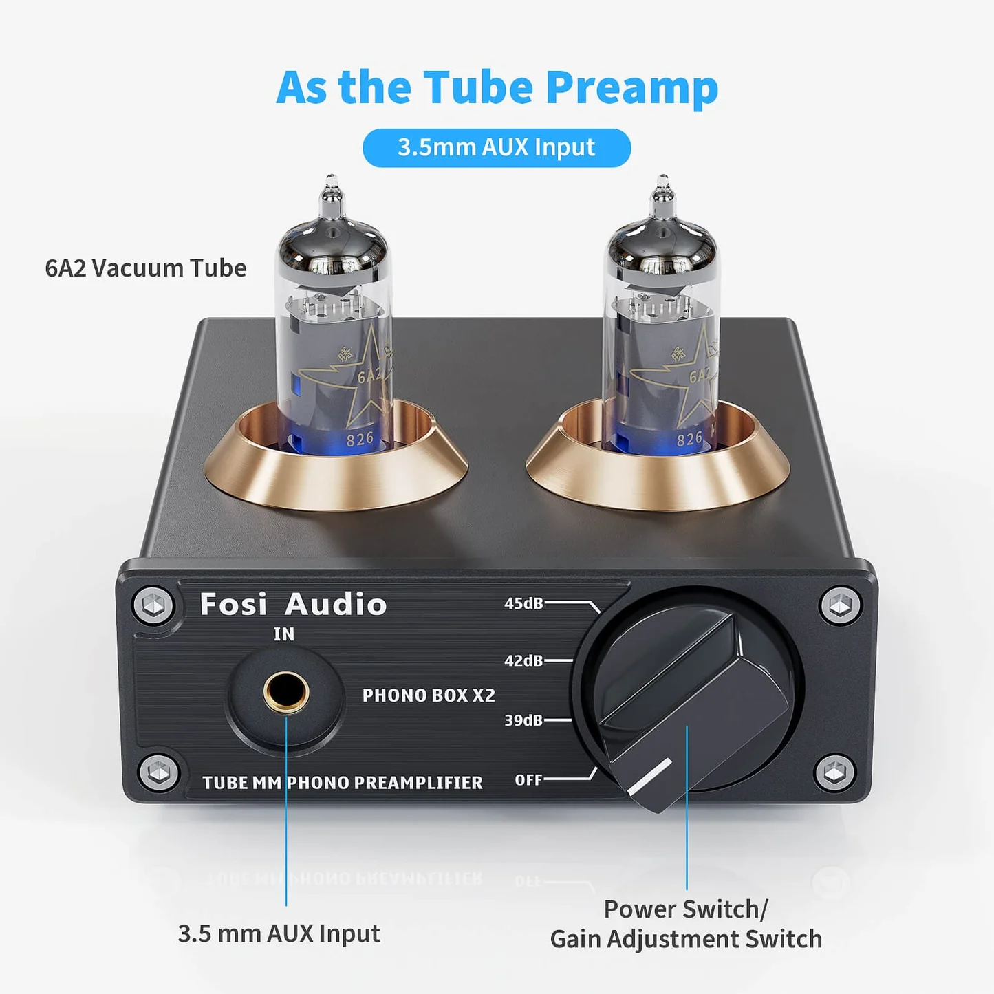 Fosi Audio Box X2 Preamplificator pentru Pick-up cu doza MM [2]