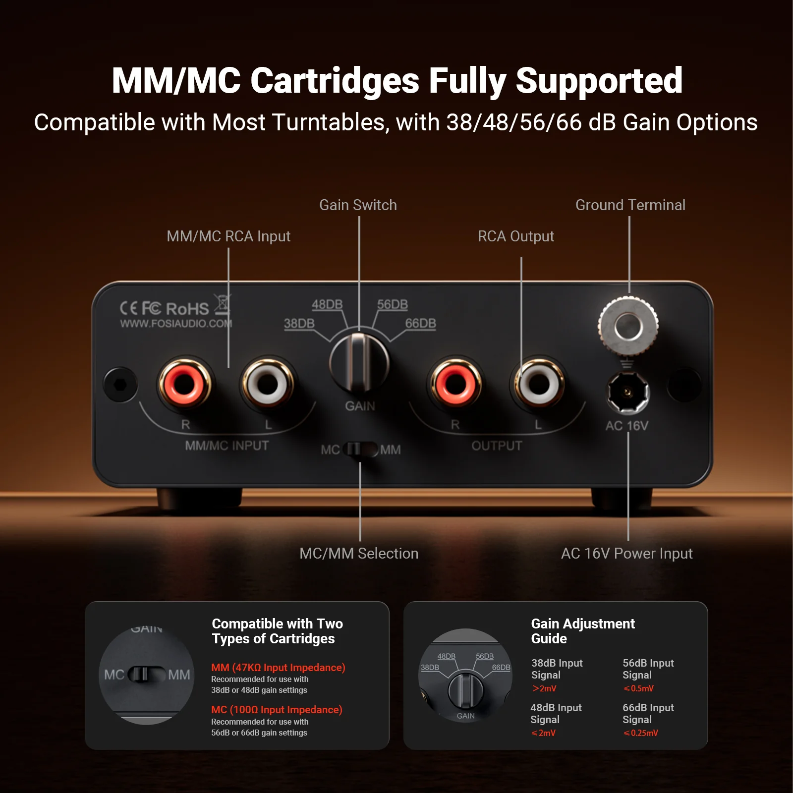 Fosi Audio Box X5 Preamplificator Hi-Fi pentru pick-up cu doze MM si MC [8]