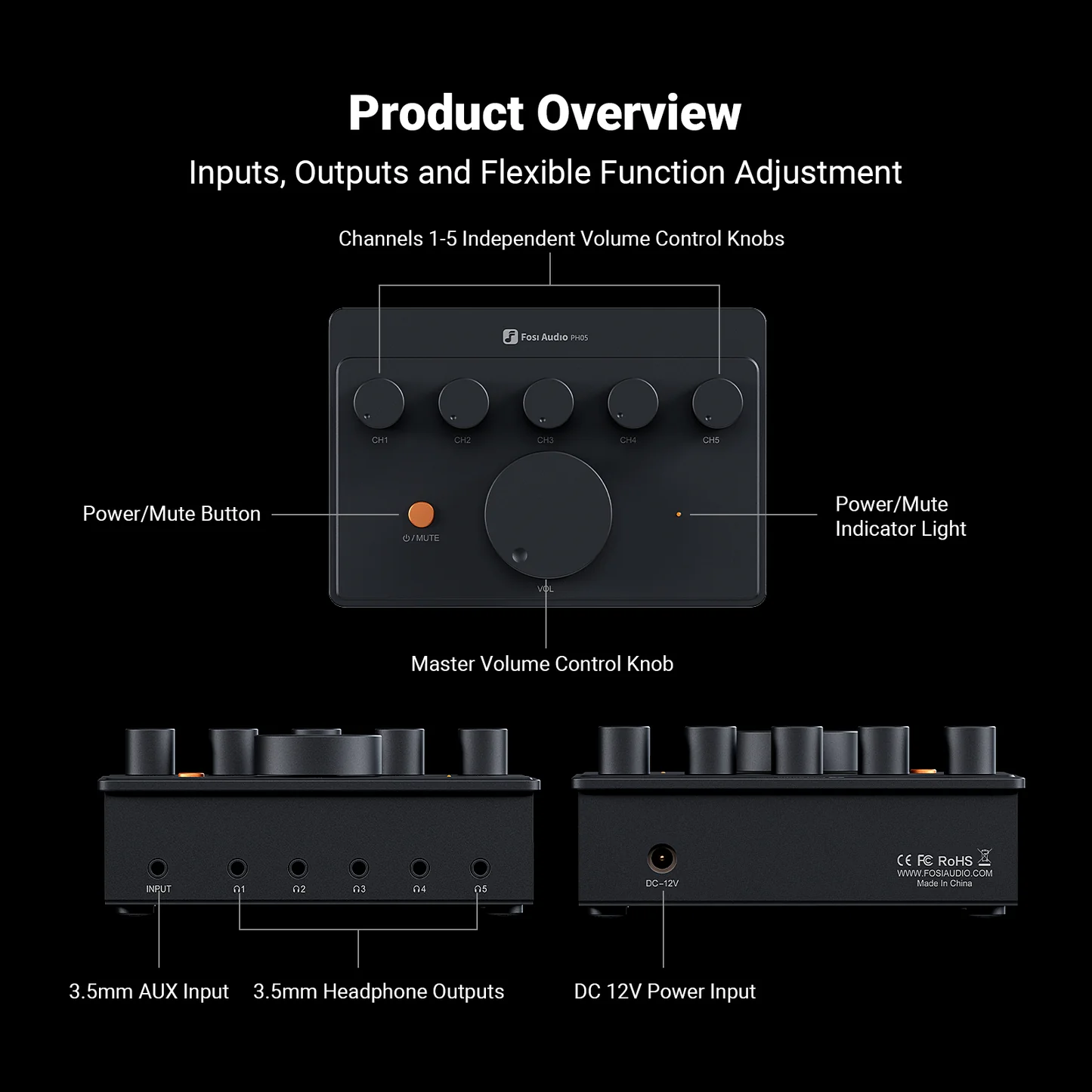 Fosi Audio PH05 Amplificator/Spliter de casti 5 canale [5]