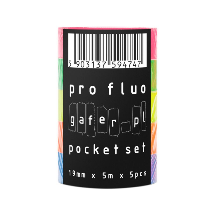 Gafer.pl Pocket PRO Fluo set 5 benzi adezive colorate 19mmx5m [4]