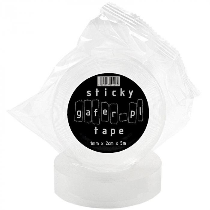 Gafer.pl Sticky tape banda transparenta tip gel dublu adeziva rola 5m [2]