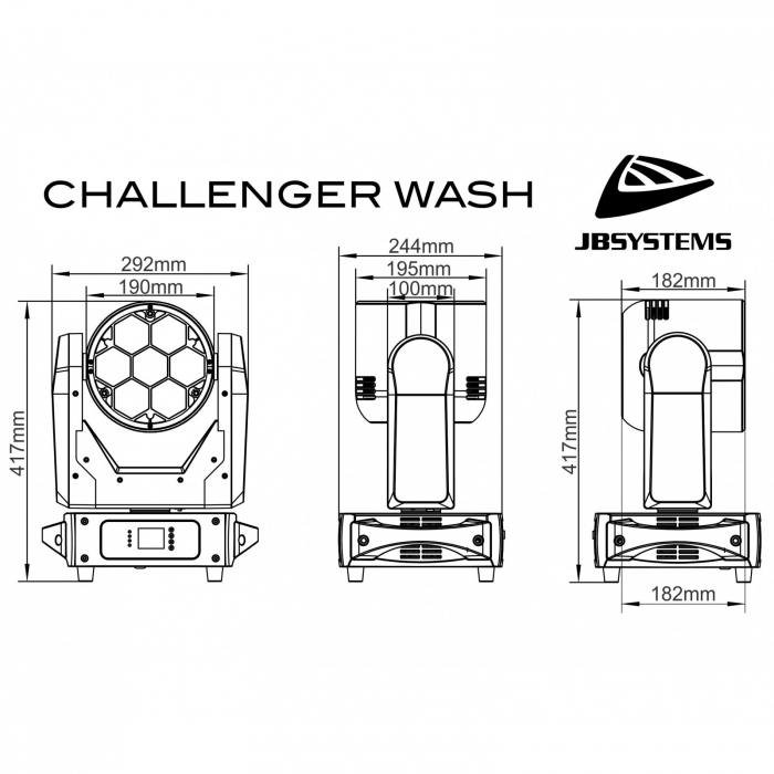 JB SYSTEMS CHALLENGER WASH LED 7X40W RGBW Zoom si Pixel Mapping [5]