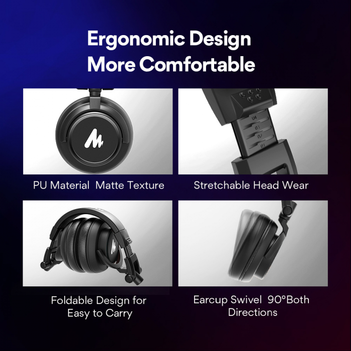 Maono AU-MH601 casti monitorizare pentru studio, podcast si DJ [11]