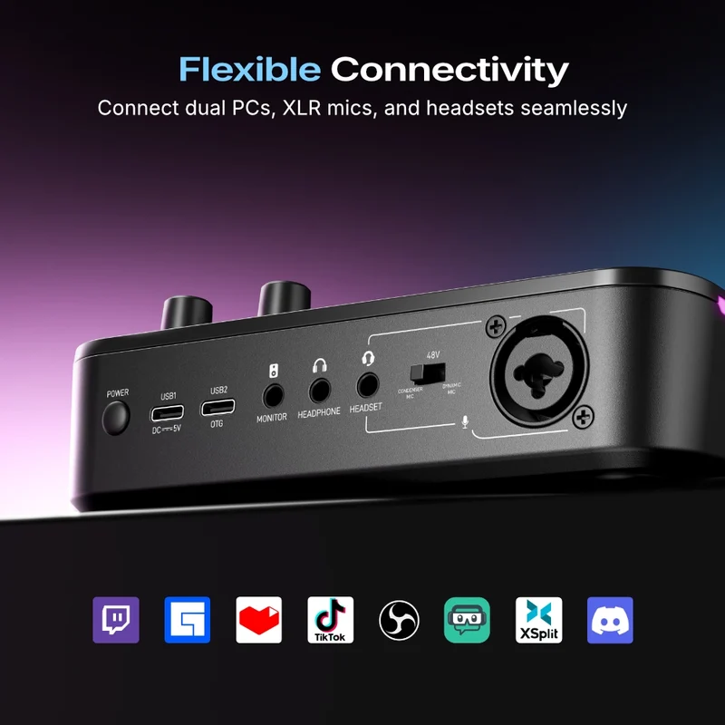 Maono G3 mixer audio pentru streaming & gaming PC, 4 fadere, Dual PC, XLR, Maono Arena [2]
