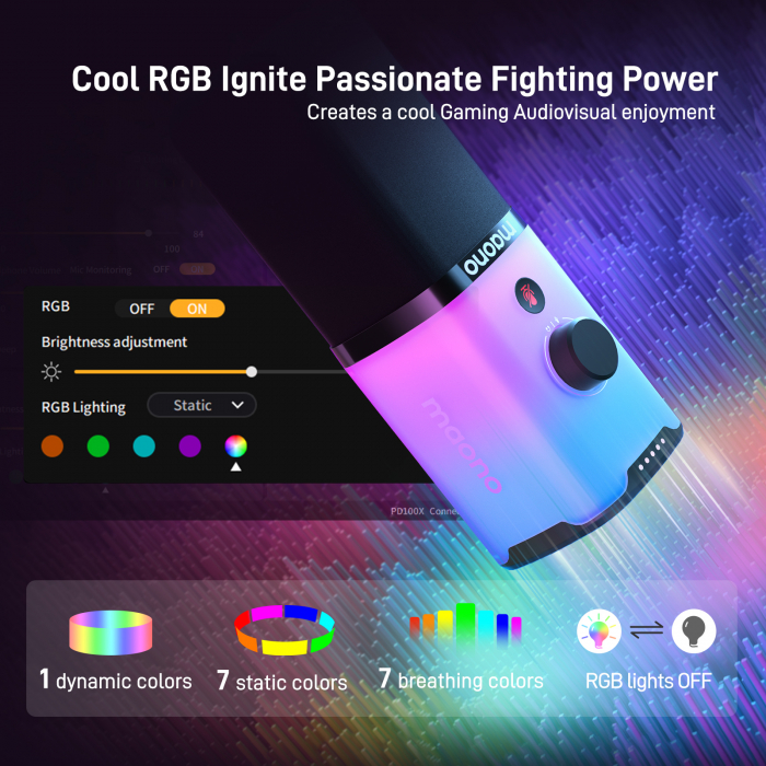 Maono PD100X RGB USB/XLR microfon dinamic pentru streaming [20]