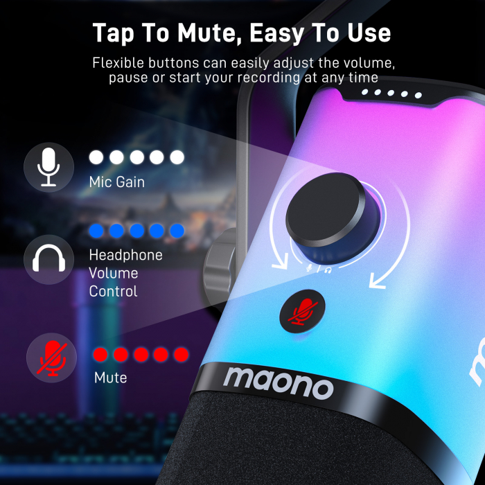 Maono PD100X RGB USB/XLR microfon dinamic pentru streaming [10]