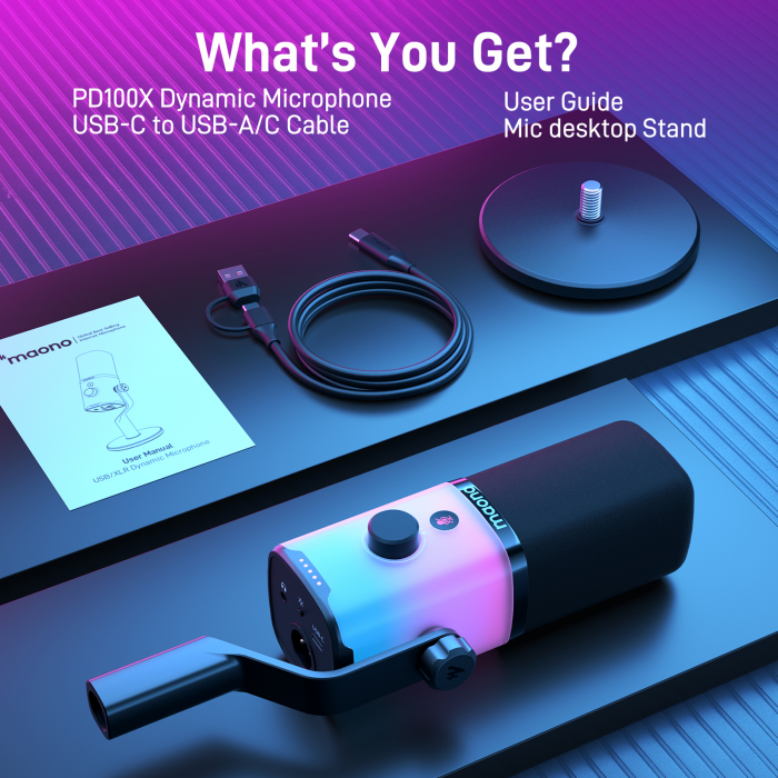 Maono PD100X RGB USB/XLR microfon dinamic pentru streaming [22]