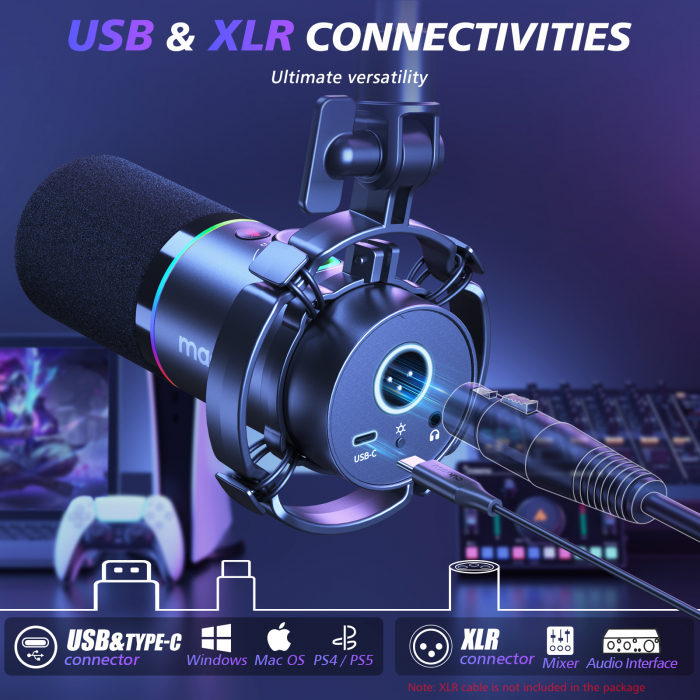 Maono PD200XS USB/XLR set microfon dinamic si brat tip boom [5]