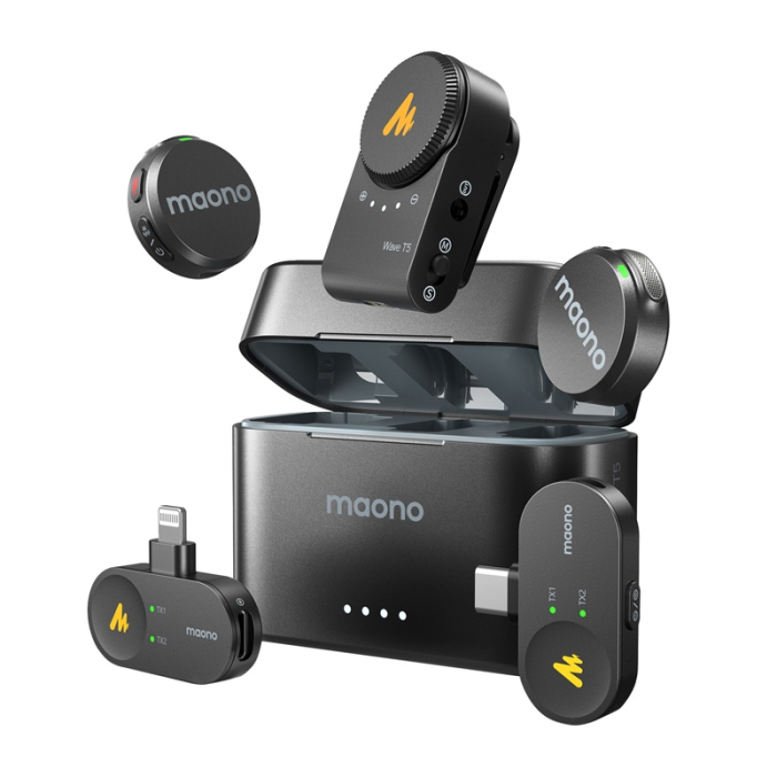 Maono T5 WM650 A3 set microfoane wireless tip lavaliera 3 in 1 [3]