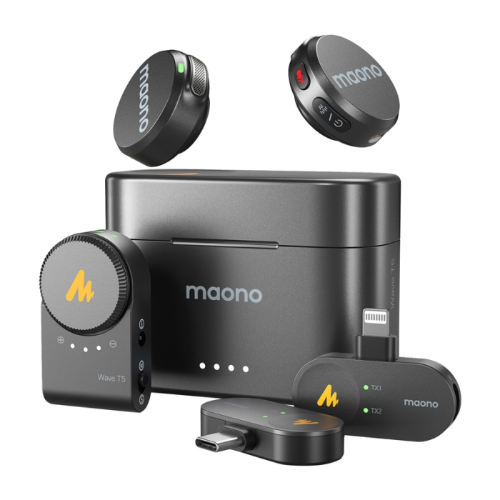 Maono T5 WM650 A3 set microfoane wireless tip lavaliera 3 in 1 [4]