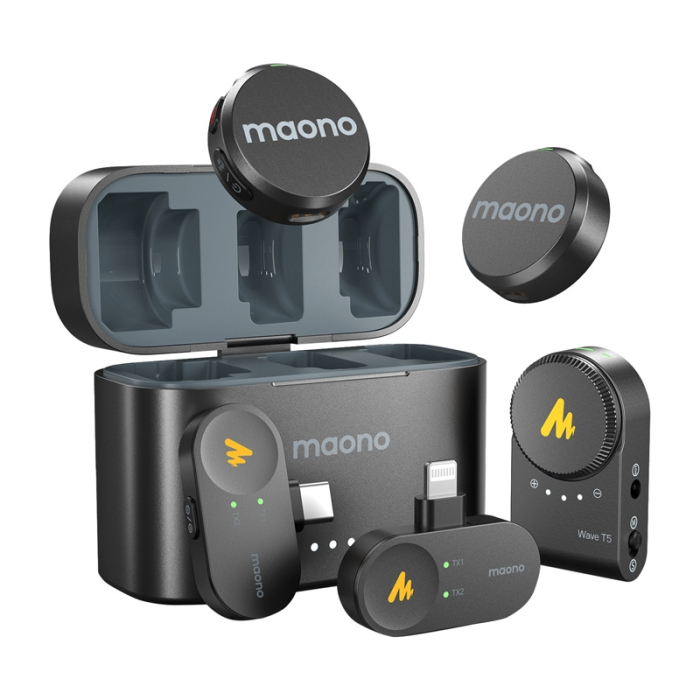 Maono T5 WM650 A3 set microfoane wireless tip lavaliera 3 in 1 [5]