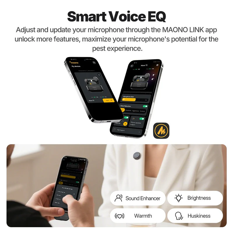 Maono Wave T5 set microfoane wireless tip lavaliara USB C [7]