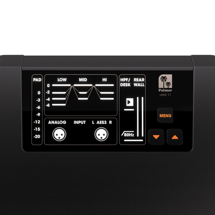 Palmer ORBIT 11 monitor studio activ 3 căi coaxial, 2x8”, 1000W, 28Hz–28kHz, AES3 [5]