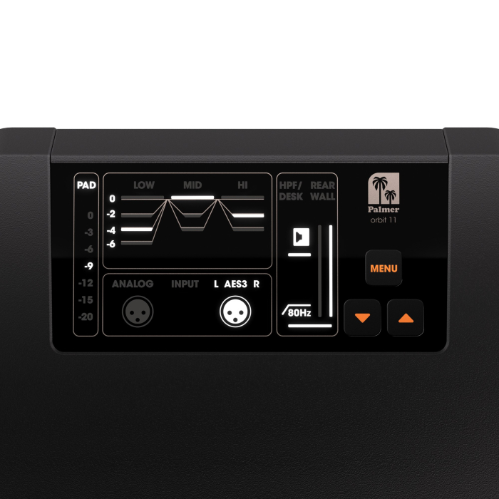 Palmer ORBIT 11 monitor studio activ 3 căi coaxial, 2x8”, 1000W, 28Hz–28kHz, AES3 [6]