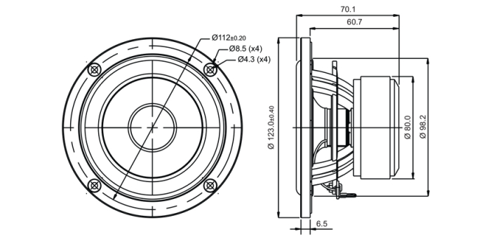 SB Acoustics SB12CACS25-4 difuzor midwoofer 4” ceramic, 4Ω [2]