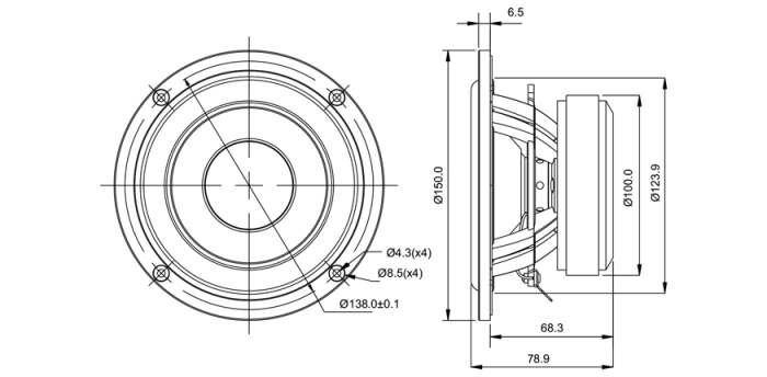 SB Acoustics SB15CRC30-8 difuzor midwoofer 5” carbon, 8Ω [3]