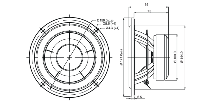 SB Acoustics SB17CAC35-8 difuzor midwoofer 6” ceramic, 8Ω [3]