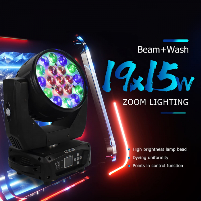 SHEHDS LED moving head wash 19x15W RGBW [3]