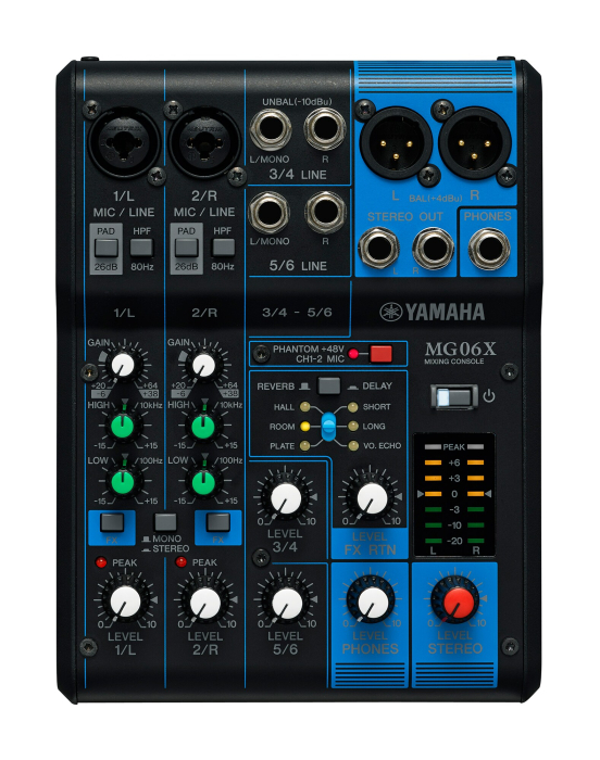 Yamaha MG06X mixer analogic compact 6 canale, 2 intrări Mic, 6 efecte SPX [3]