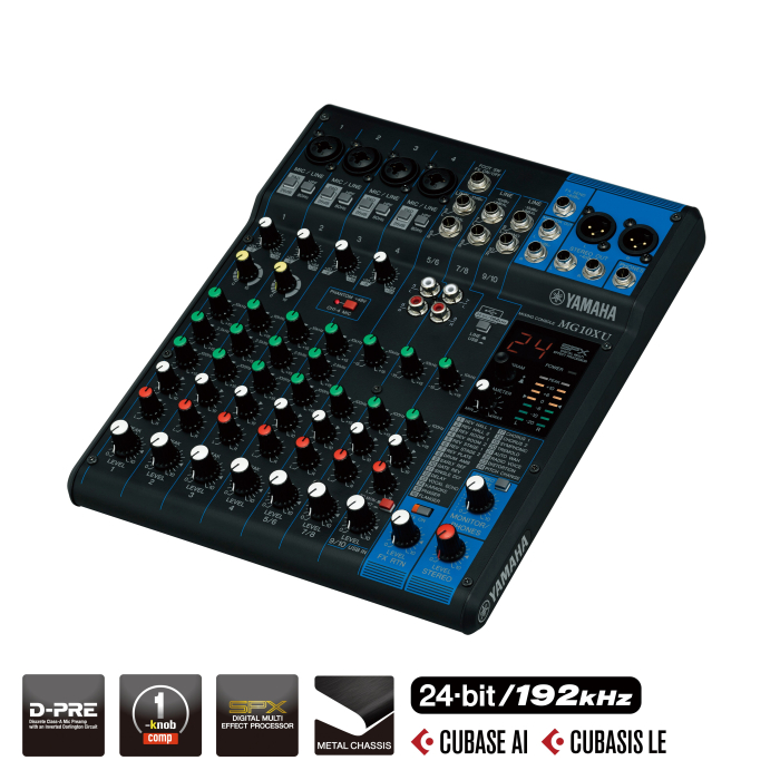 Yamaha MG10XU mixer analogic compact 10 canale, USB 192kHz, 24 efecte SPX [2]