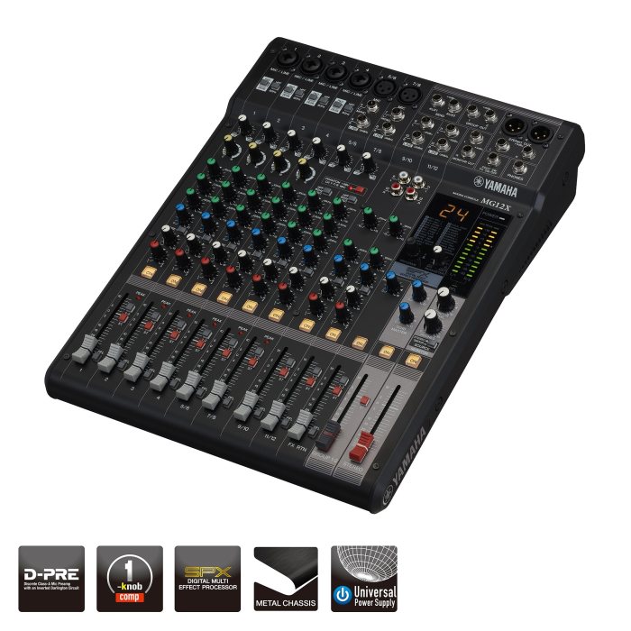 Yamaha MG12X mixer analogic 12 canale, 6 intrări Mic, 24 efecte SPX, 2 AUX [2]