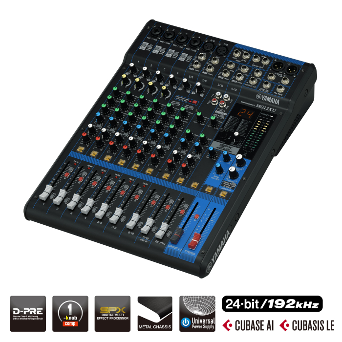 Yamaha MG12XU mixer analogic 12 canale, USB 24-bit/192kHz, 24 efecte SPX [2]