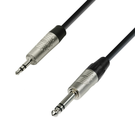Cablu semnal echipat - Adam Hall 4 STAR BVW 0150 cablu balansat TRS 3.5mm – TRS 6.3mm Rean, 1.5m