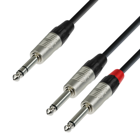 Cablu semnal echipat - Adam Hall 4 STAR YVPP 0300 cablu Y TRS 6.3mm – 2 TS 6.3mm Rean, 3m