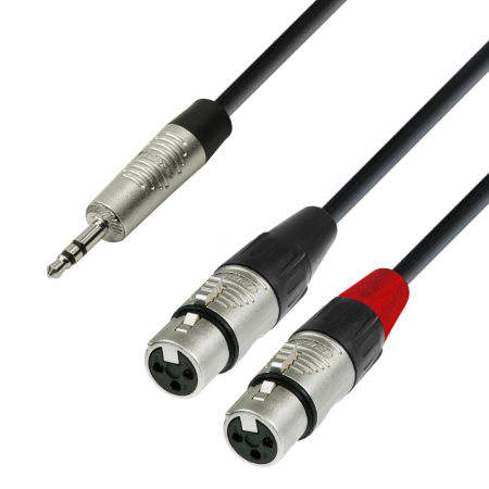 Cablu semnal echipat - Adam Hall 4 STAR YWFF 0180 cablu Mini Jack 3.5mm – 2 XLR female Rean, 1.8m