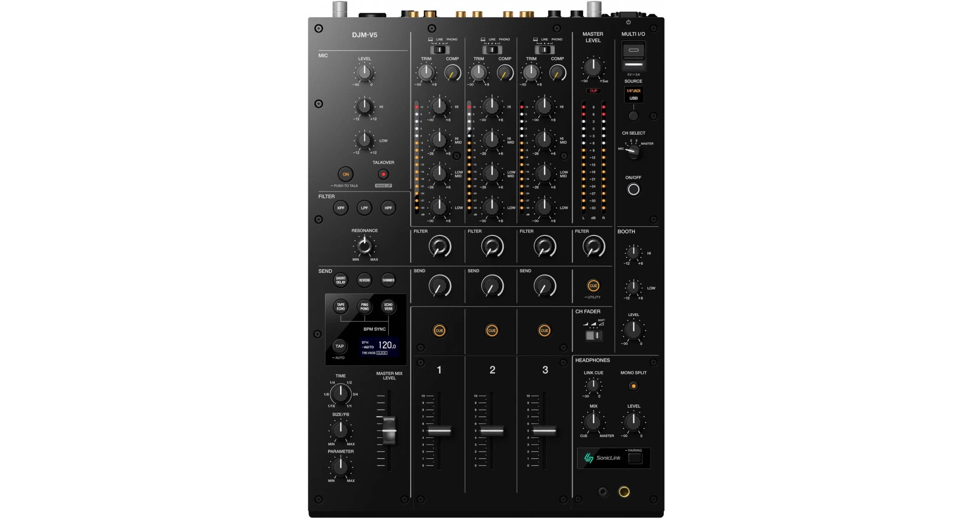 Mixere DJ - Alphatheta DJM-V5 Mixer DJ profesional cu 3 canale