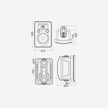 Audiophony PA EHP660IP Boxă pasivă de interior sau exterior 60W (pereche) [2]