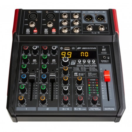Mixere analogice si digitale - JB SYSTEMS Live 6 mixer digital fara amplificare cu 4 canale cu player USB si Bluetooth