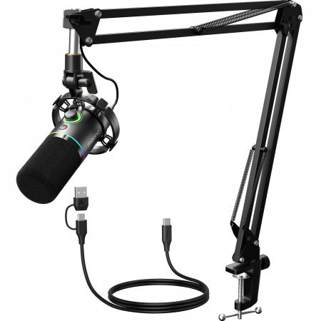 Maono PD200XS USB/XLR set microfon dinamic si brat tip boom [1]