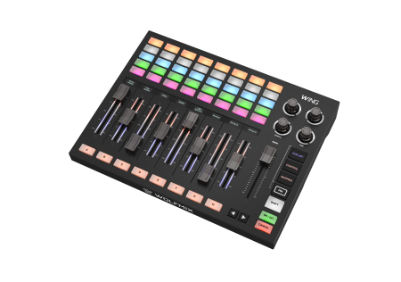 Controller DMX - Wolfmix WING consolă DMX profesională, 8 fadere motorizate, Cue List, 4 universuri