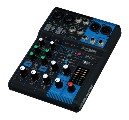 AUDIO LIVE/PA - Yamaha MG06X mixer analogic compact 6 canale, 2 intrări Mic, 6 efecte SPX