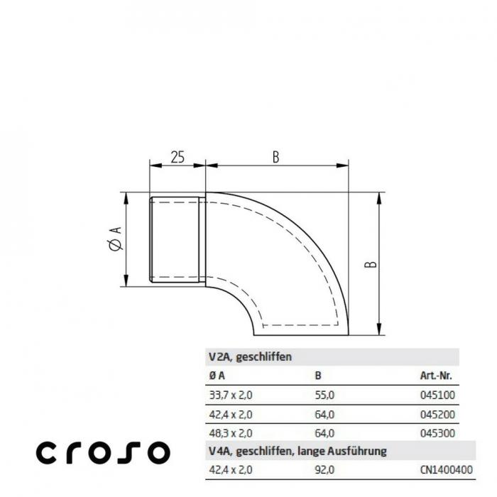 Endstück, für O42,4x2,0mm Material V4A Rohrdurchmesser [mm] 42,4 X 2 Oberfläche Hocjglanzpoliert [2]